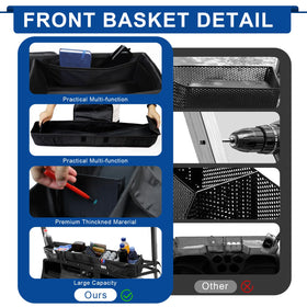 iLSKW golf cart front basket dimensions reveal spacious 13L capacity for essentials.