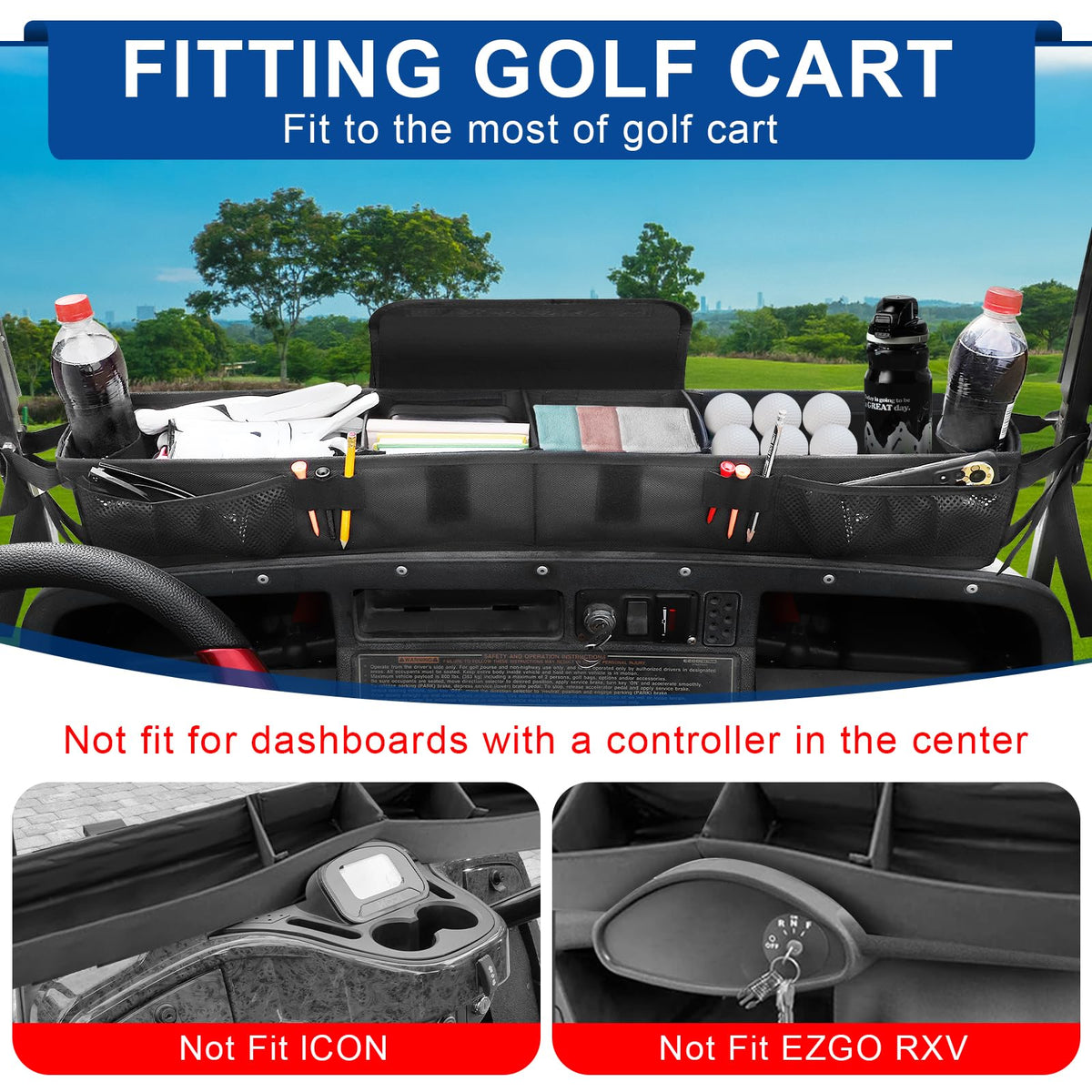 iLSKW golf cart front basket materials show durable 1680D Oxford cloth construction.