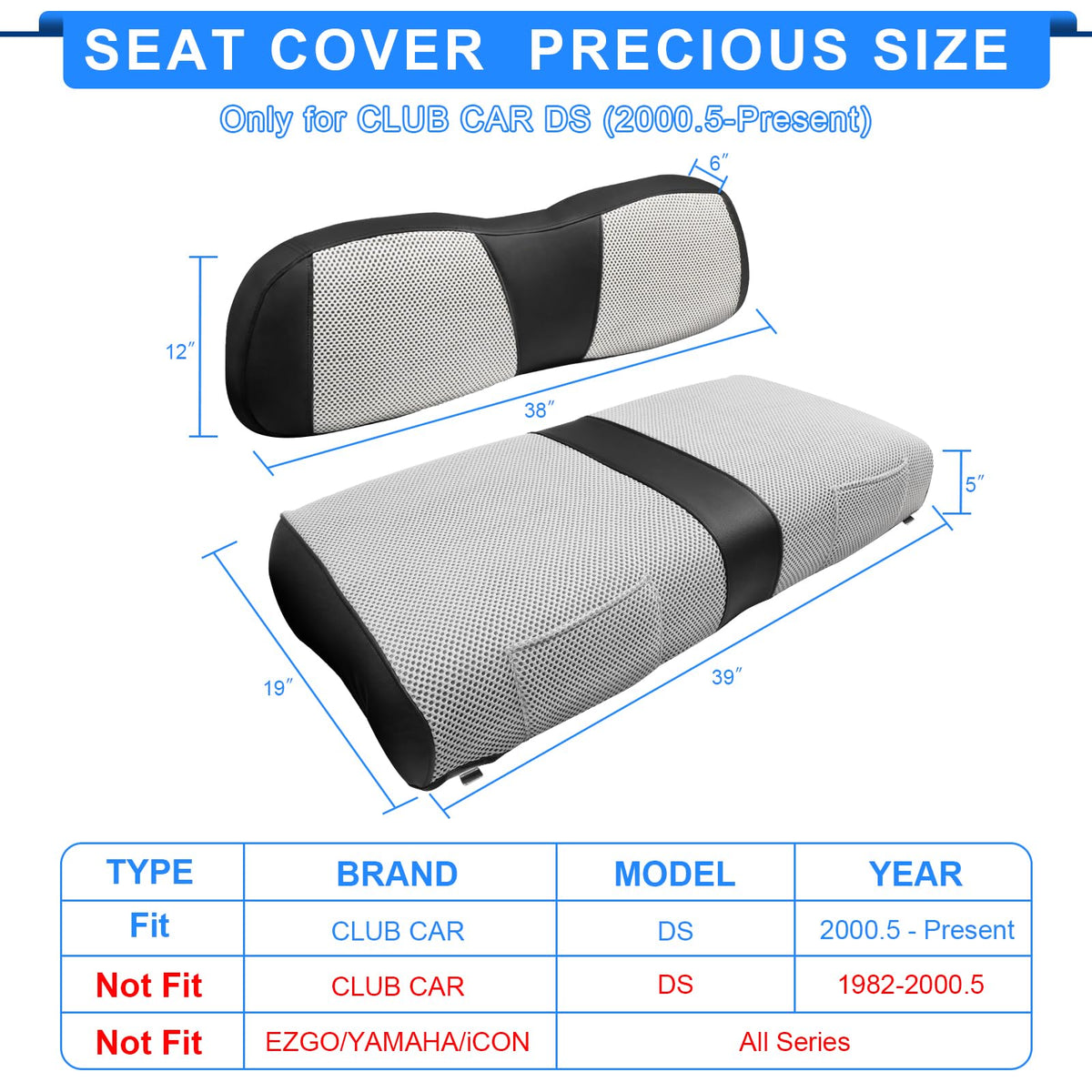 ILSKW front bench seat cover close-up with pocket and cushion snaps.