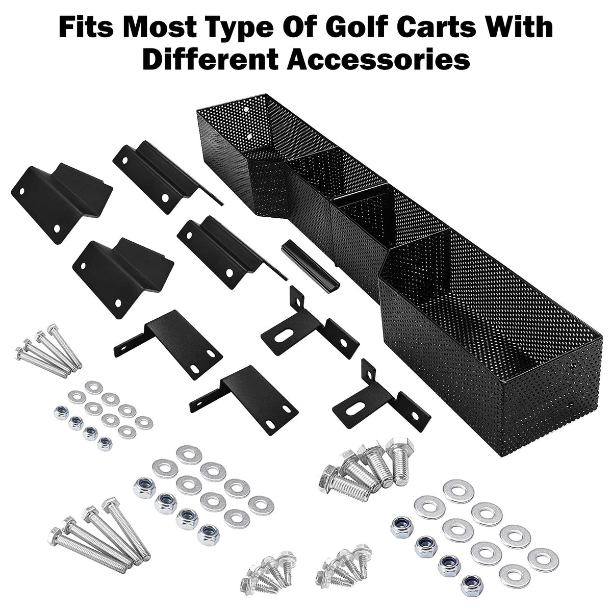 iLSKW EZGO TXT RXV fit basket adds accessible storage without windshield interference.