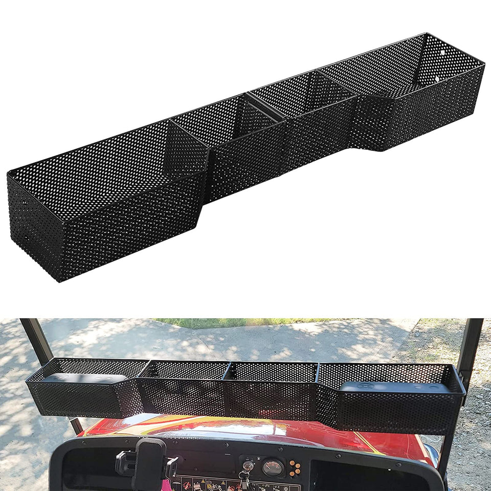 iLSKW front inner basket mesh tray for EZGO and Club Car carts keeps items organized.