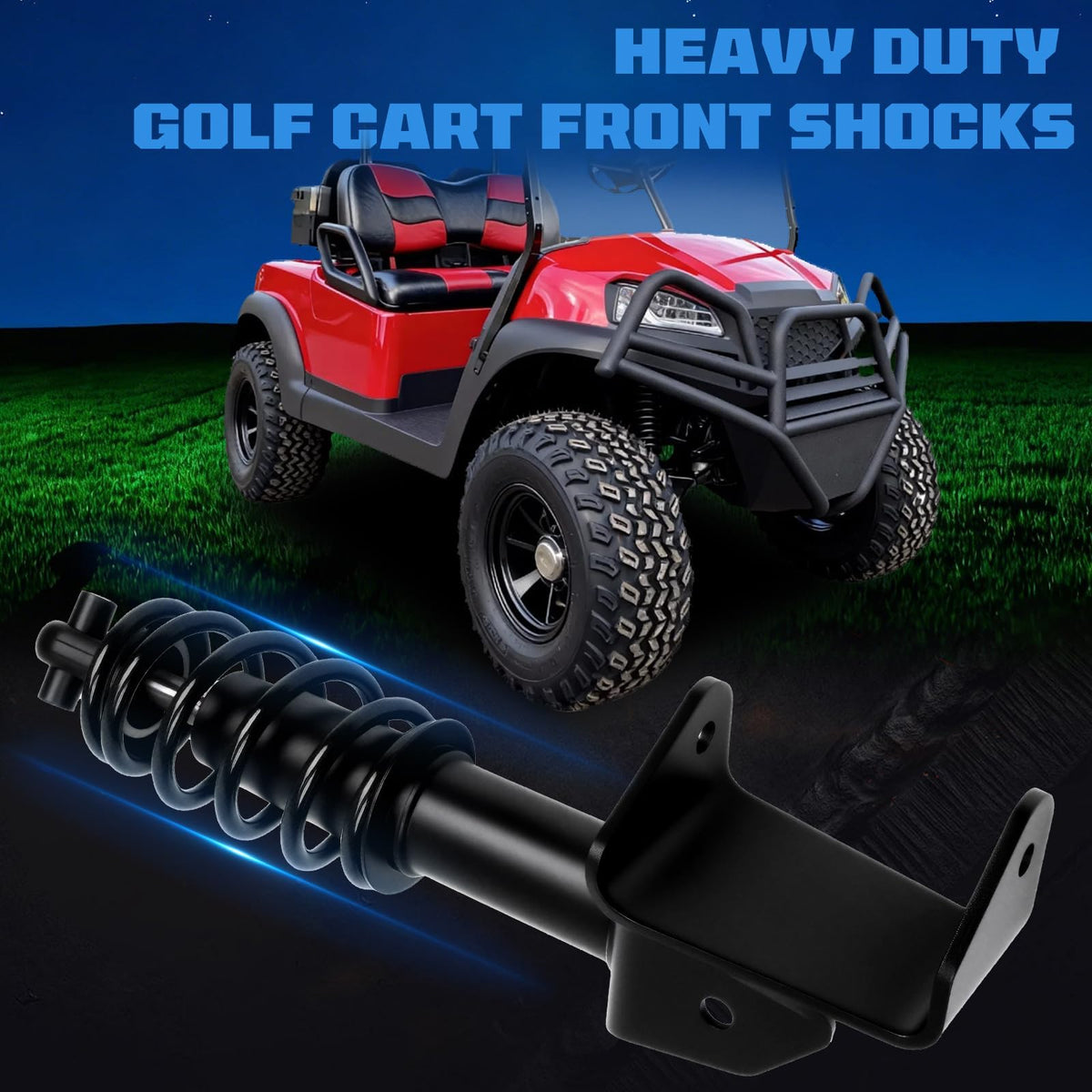 iLSKW golf cart front shock assembly ready for easy replacement.