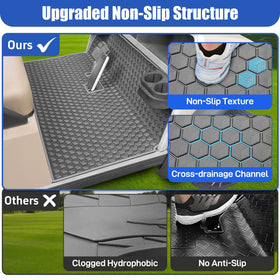 iLSKW golf cart mat cube pattern enhances debris containment.