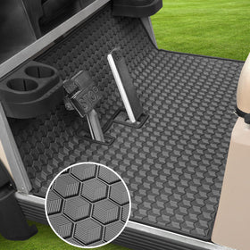 iLSKW golf cart mat for Club Car DS fitment with precise edges protecting the floor.