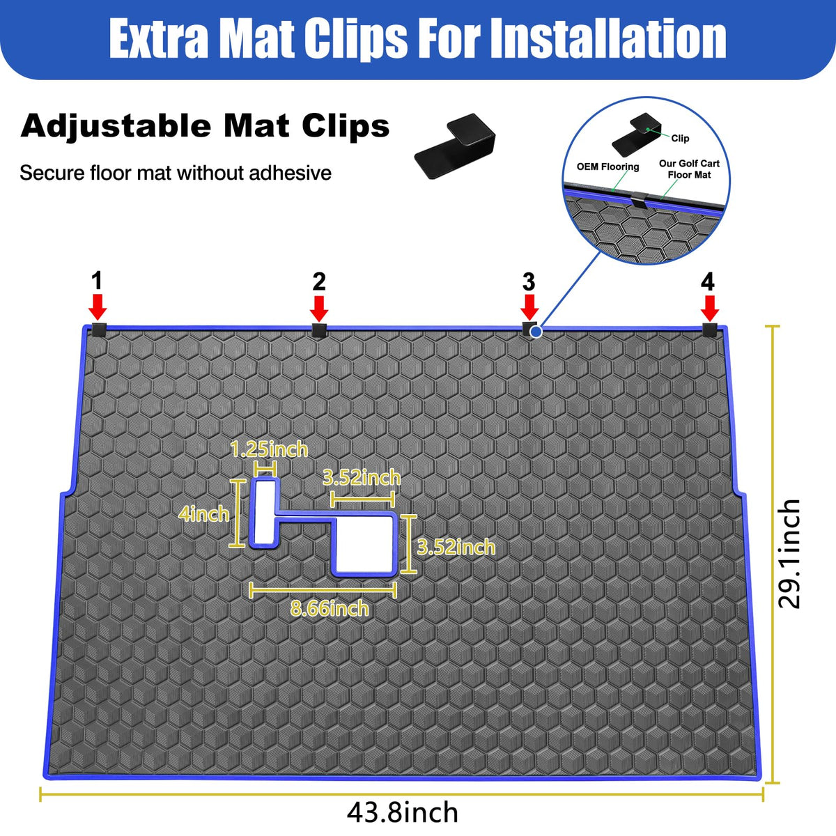 iLSKW easy-install mat fits snugly for simple setup.