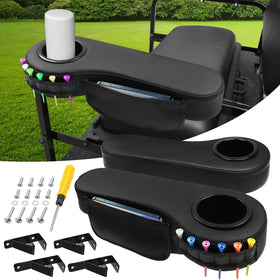 iLSKW golf cart rear armrest with cup holder keeps beverages within easy reach.