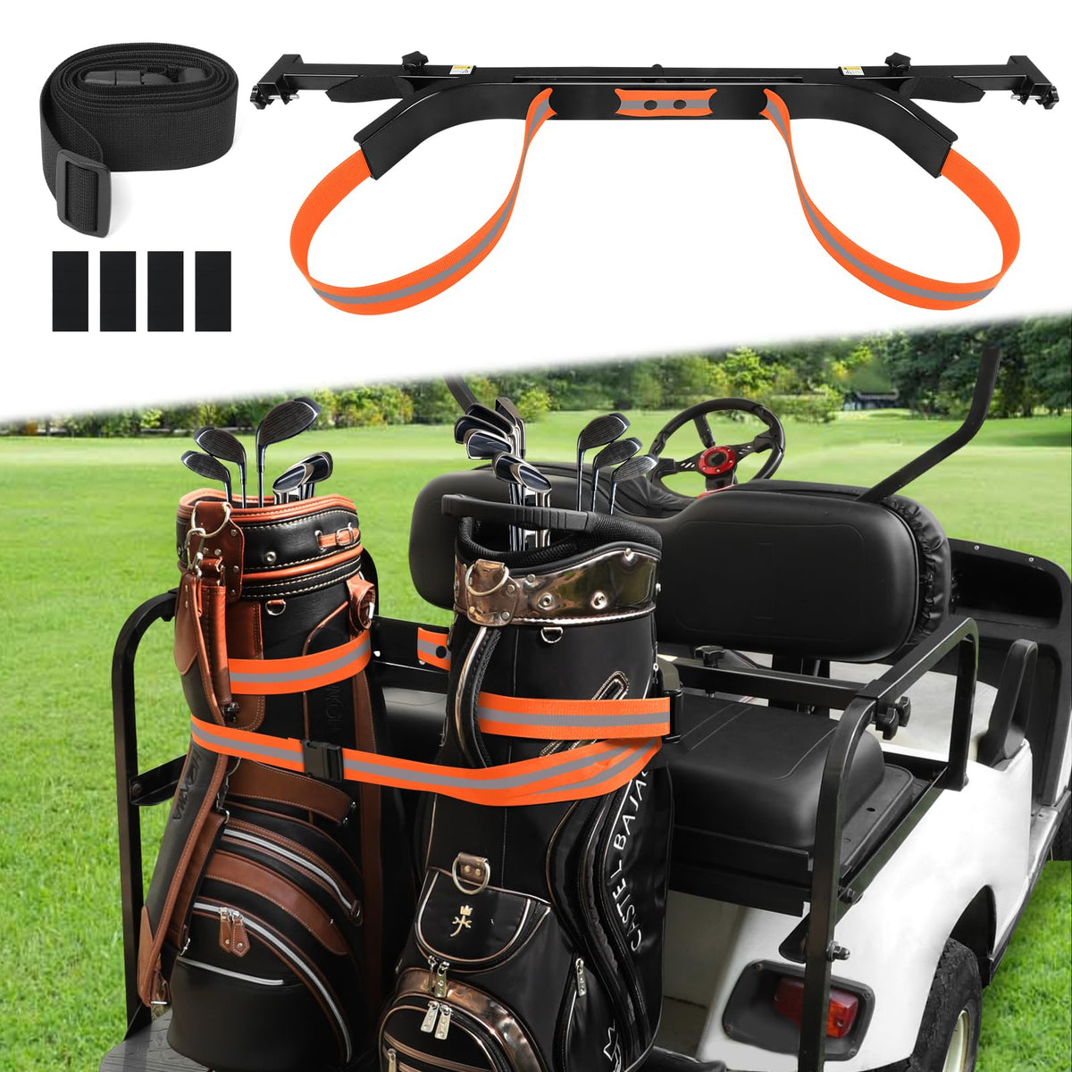 iLSKW rear bag holder bracket adjusted length for a secure cart fit.