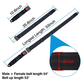 iLSKW rear belt view, adjustable length fits most passengers comfortably