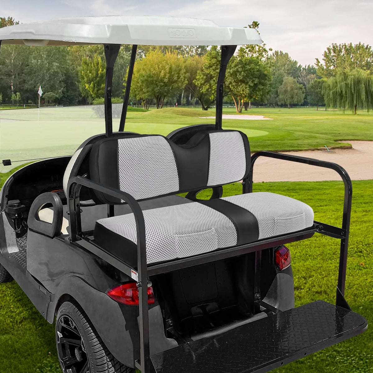 iLSKW all-season breathable fabric golf cart rear seat cover