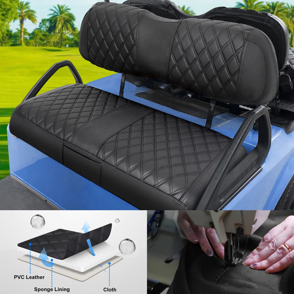 iLSKW Diamond stripe design adds modern style to DS front seat.