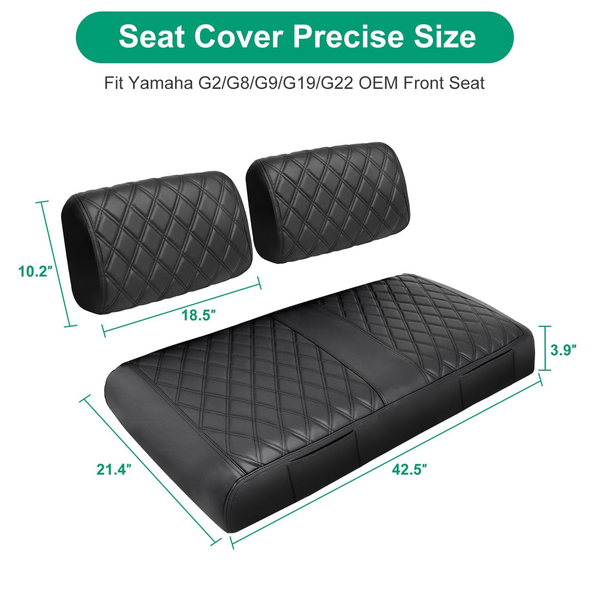 iLSKW Yamaha G22 seat cover close-up of diamond texture and fit