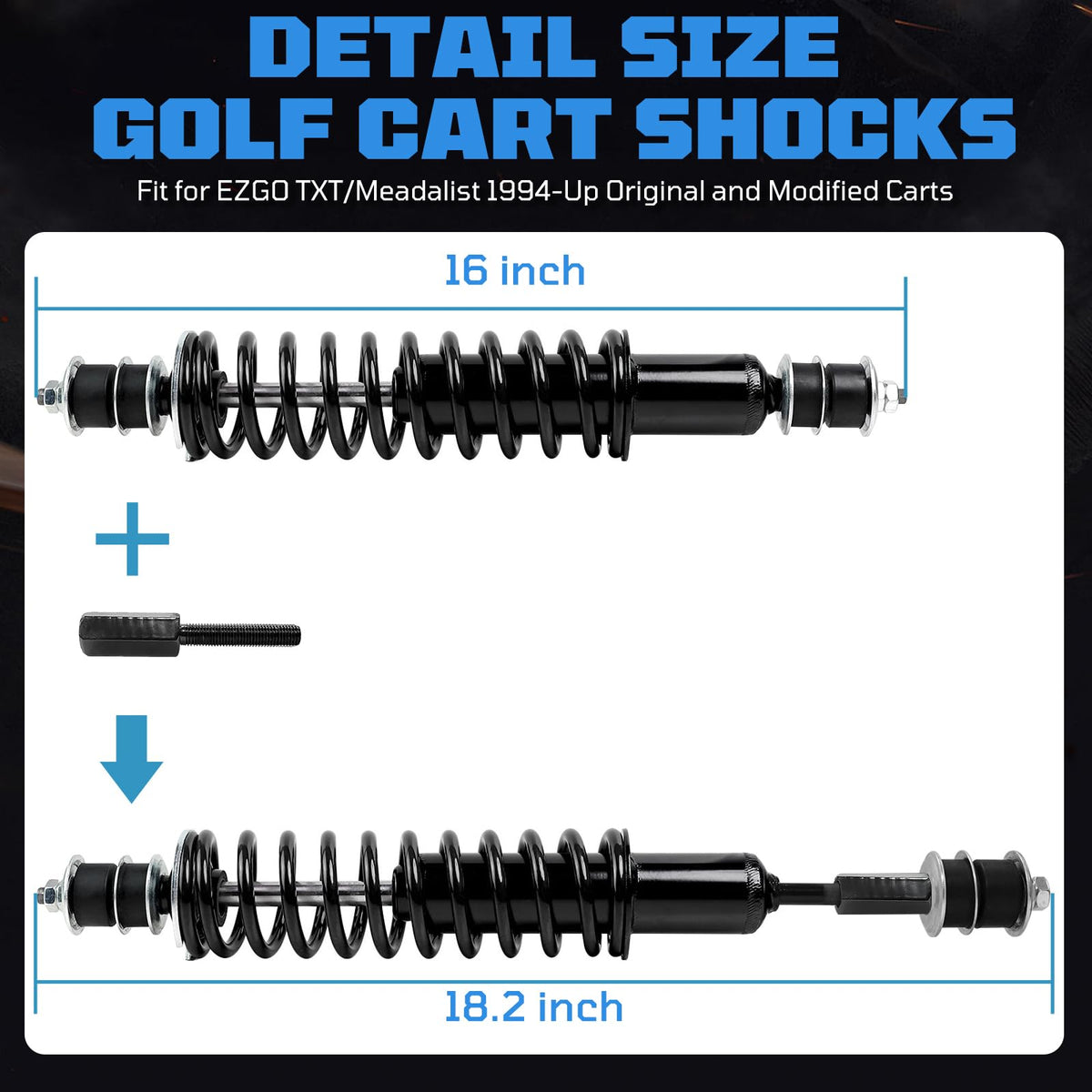 ilskw 18-inch lift EZGO TXT shock installed for smoother travel