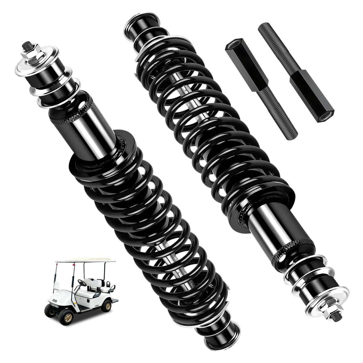 ilskw golf cart shocks front view on EZGO TXT improves stability