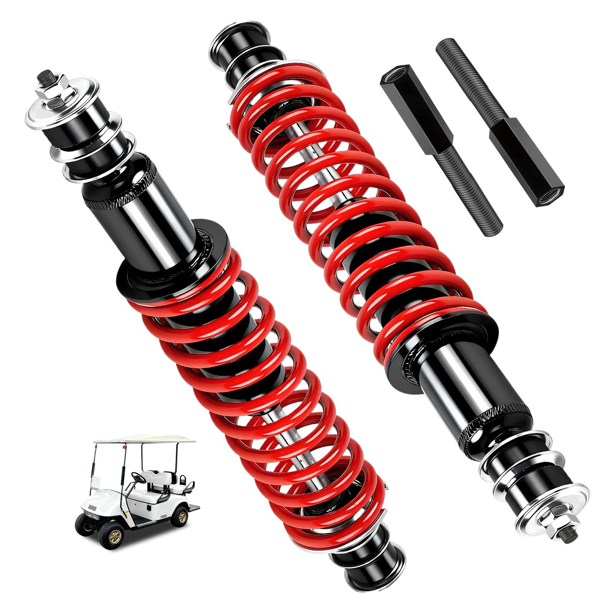 iLSKW golf cart shocks for EZGO TXT front and rear provide a smoother ride.