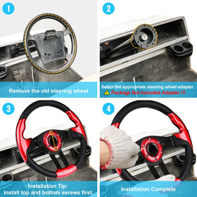 iLSKW golf cart steering wheel Club Car Precedent grip front view enhances handling.