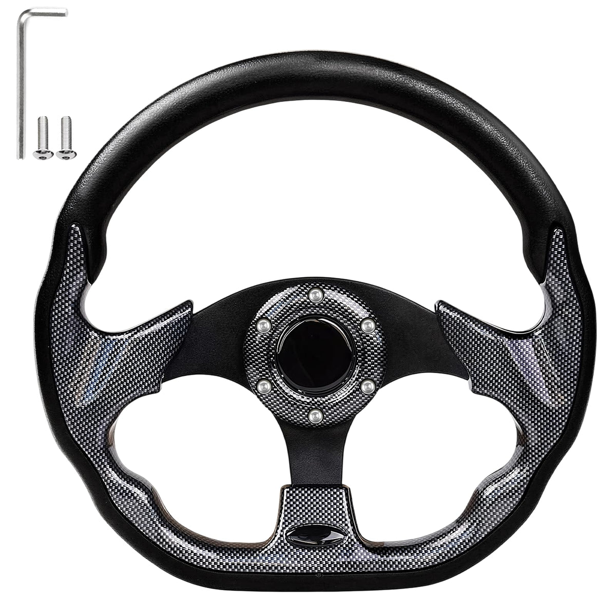 iLSKW golf cart steering wheel with D shape improves grip during turns.