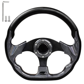 iLSKW golf cart steering wheel with D shape improves grip during turns.