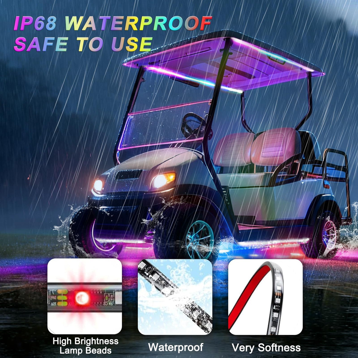 iLSKW remote control underglow strip for quick color and brightness adjustments