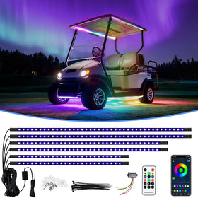 iLSKW golf cart underglow strip set for EZGO, Club Car and Yamaha with enhanced nighttime visibility