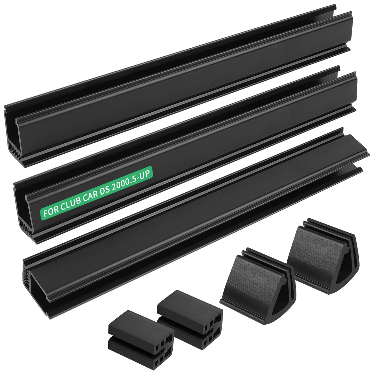 iLSKW windshield sash clips kit installed on Club Car DS for secure fold-down glass.