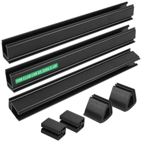iLSKW windshield sash clips kit installed on Club Car DS for secure fold-down glass.