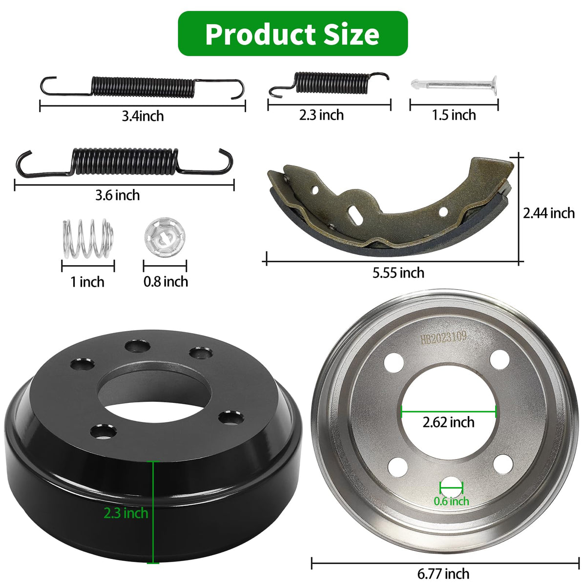 iLSKW golf cart Yamaha brake drum kit side view, ready for installation compatibility.