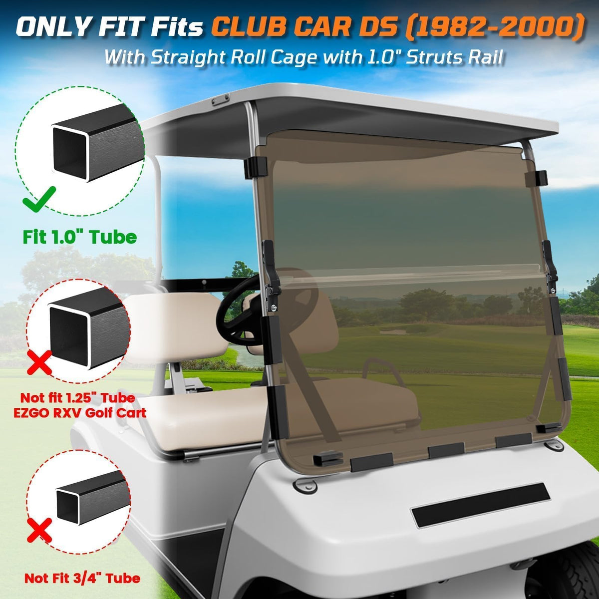 iLSKW foldable windshield shows heavy-duty hinges for durable performance.