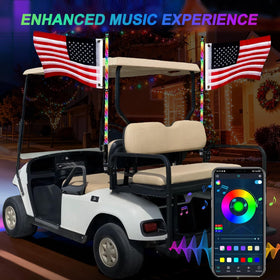 iLSKW IP67 waterproof golf cart whip lights on exterior during rain