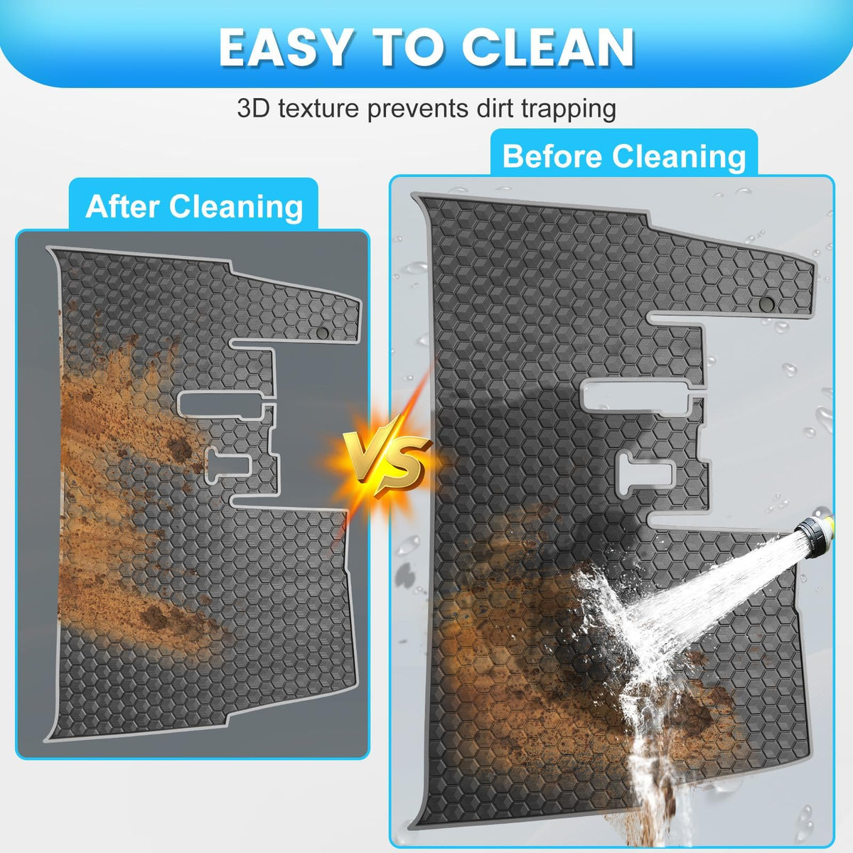 iLSKW premium natural rubber mat offers wear resistance and color retention.