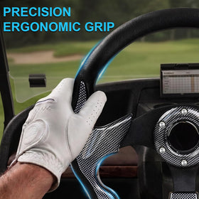 iLSKW 12.5-inch PU grip steering wheel for non-slip control.