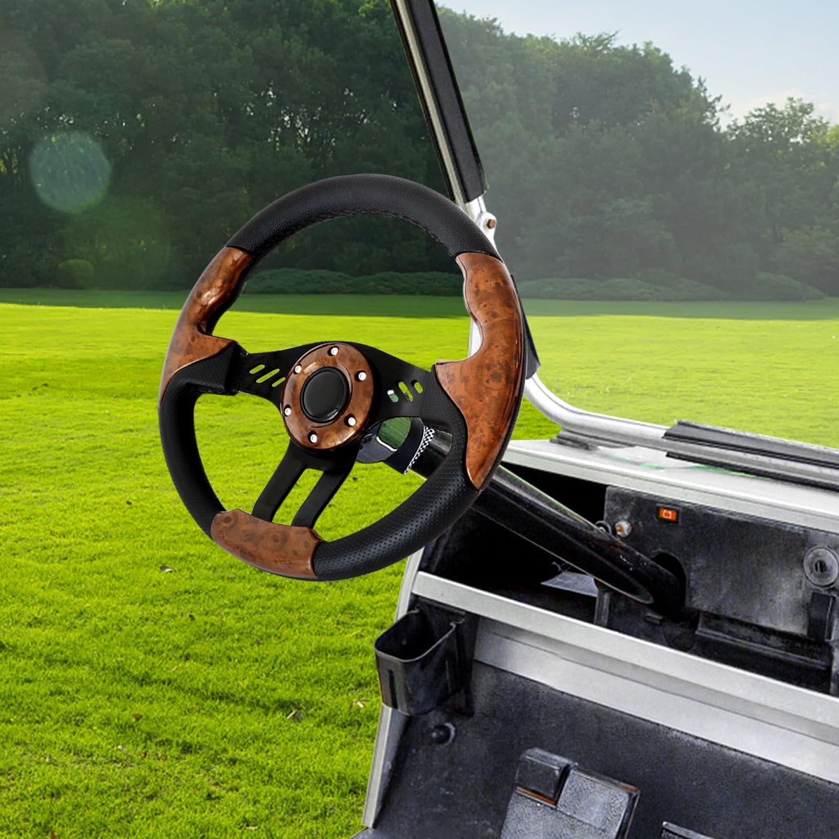 iLSKW racing-style bottom steering wheel adds stylish handling