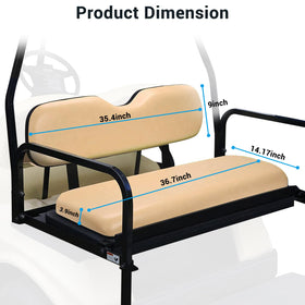 Beige iLSKW cushions upgrade rear flip seat aesthetics.
