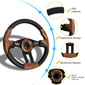 iLSKW universal 12.5 inch steering wheel eases turning