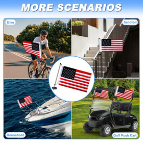 iLSKW flag kit suitable for golf carts, boats, bikes, and more with universal fit.