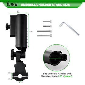 iLSKW umbrella holder used across carts, strollers, wheelchairs