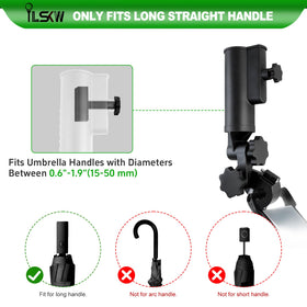iLSKW aluminium base keeps umbrella firmly attached on rugged terrain