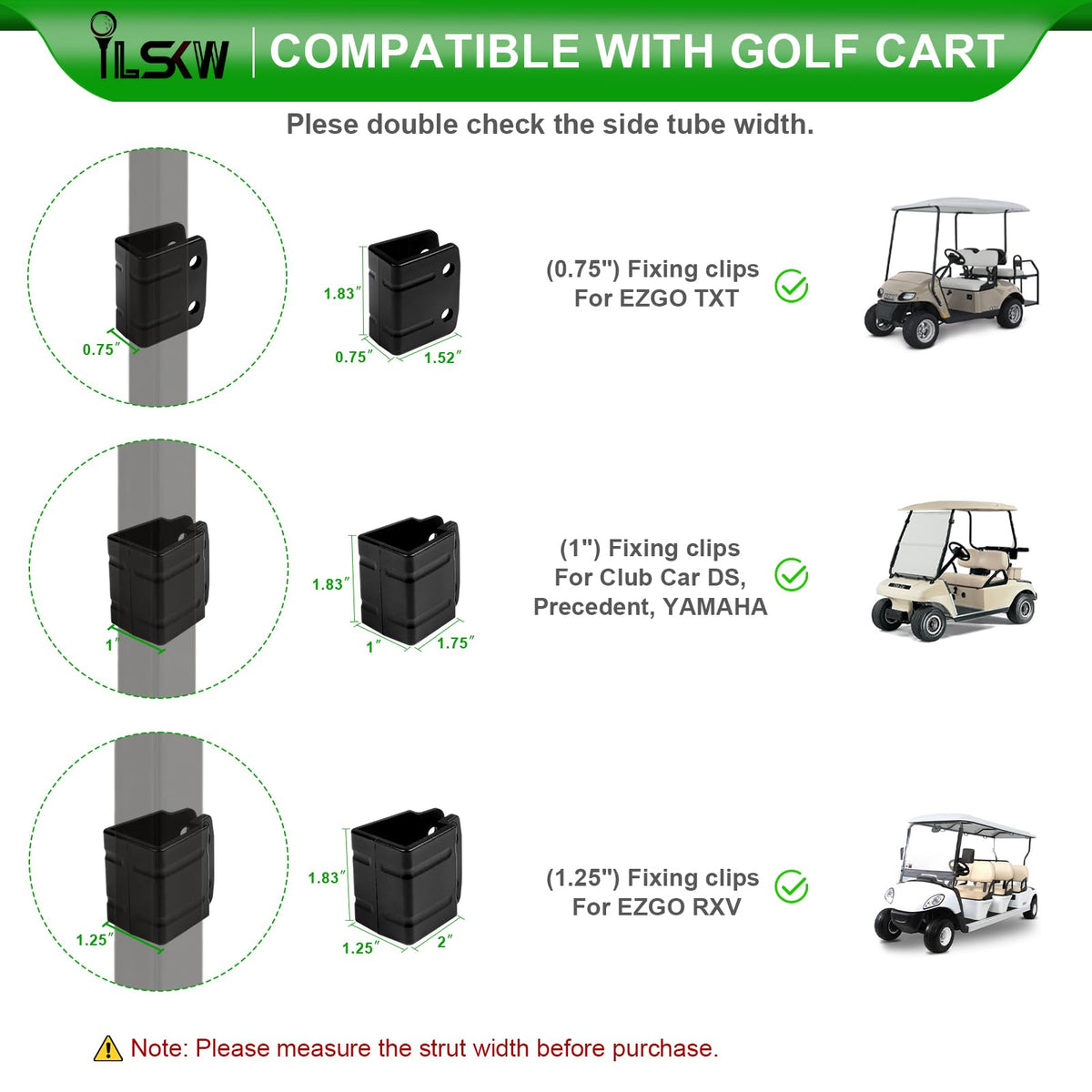 iLSKW wide-vision mirror reduces blind spots on golf carts