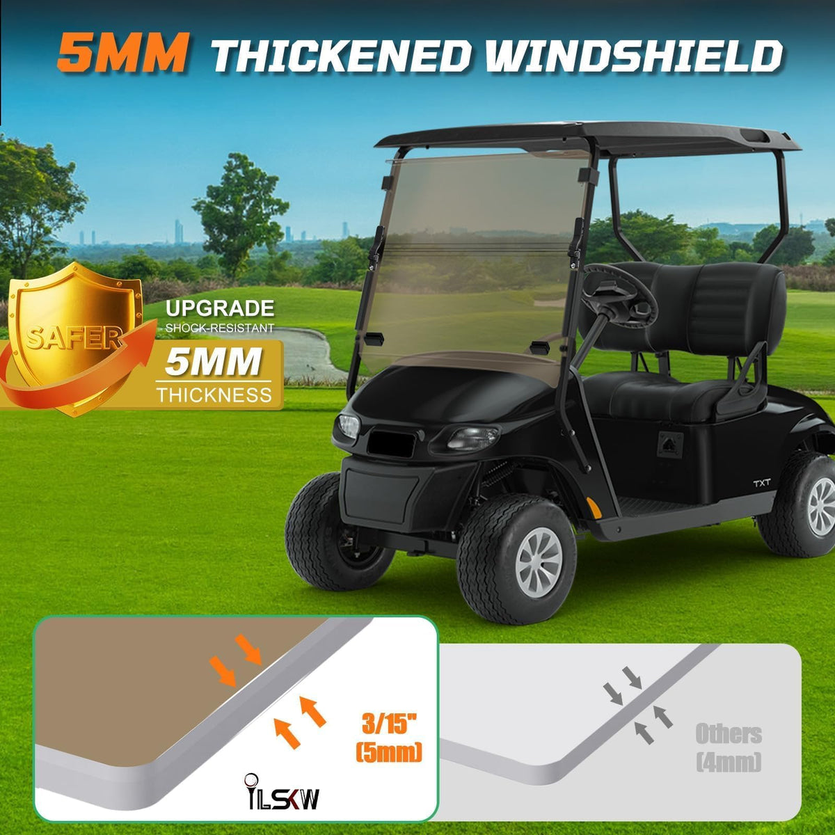 iLSKW 5mm polycarbonate material used in EZGO windshield