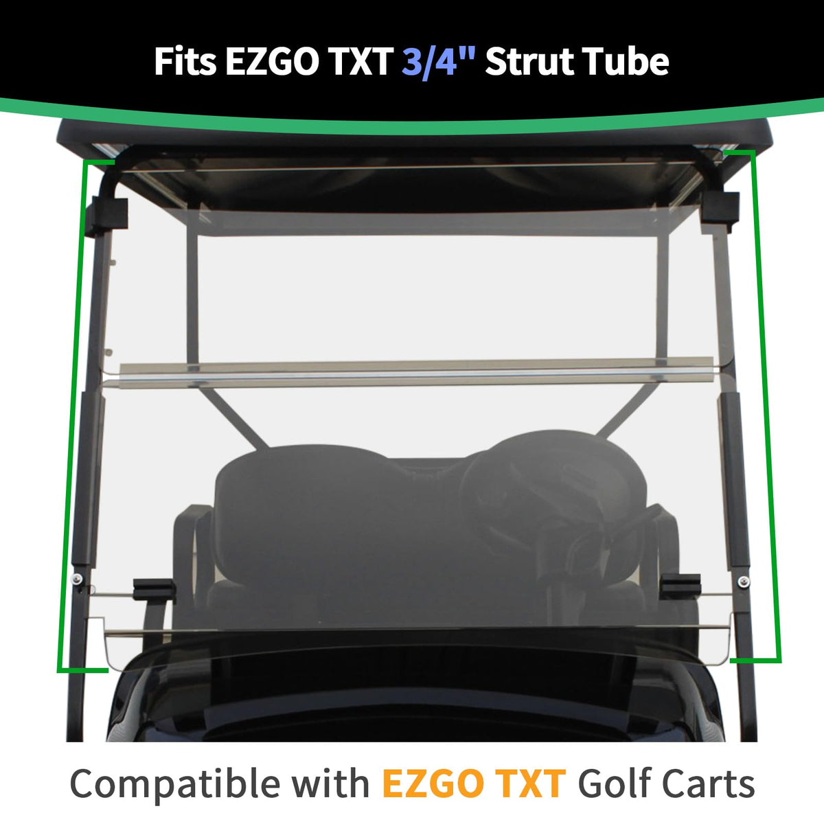 iLSKW bottom windshield clip for EZGO TXT ensures proper alignment.