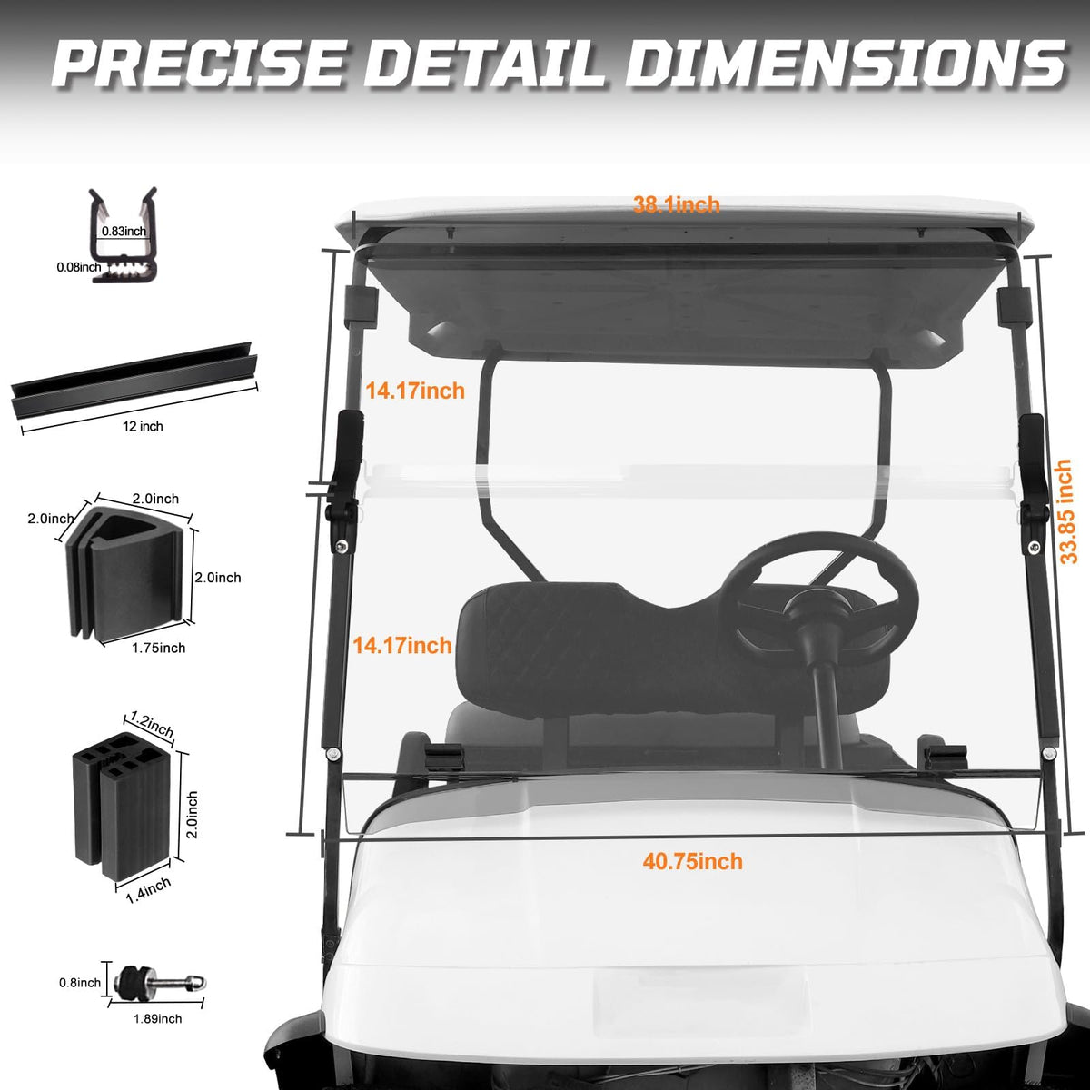 Clips kit included for secure mounting on 3/4 inch struts