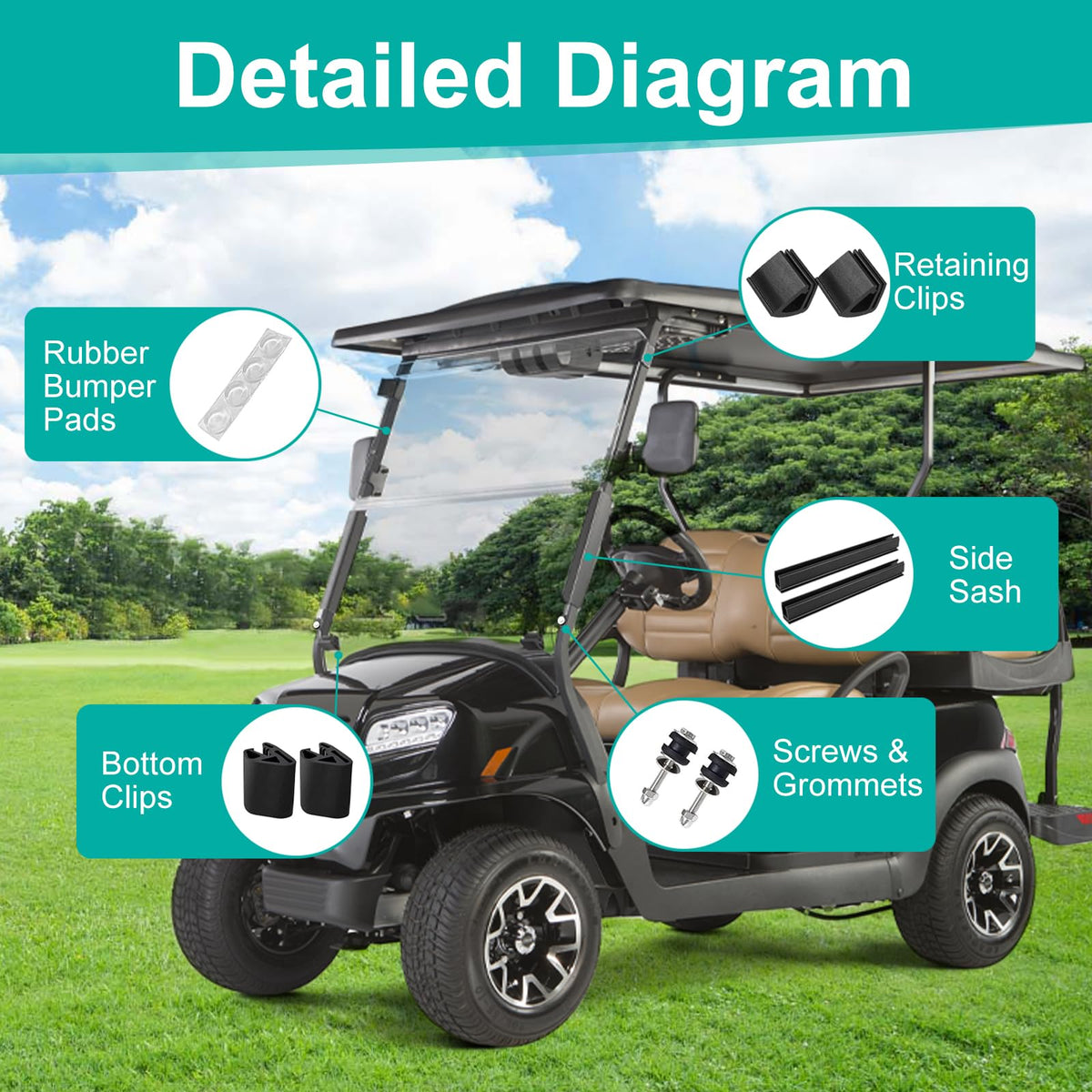 ILSKW Windshield retaining clips maintain alignment for smooth operation