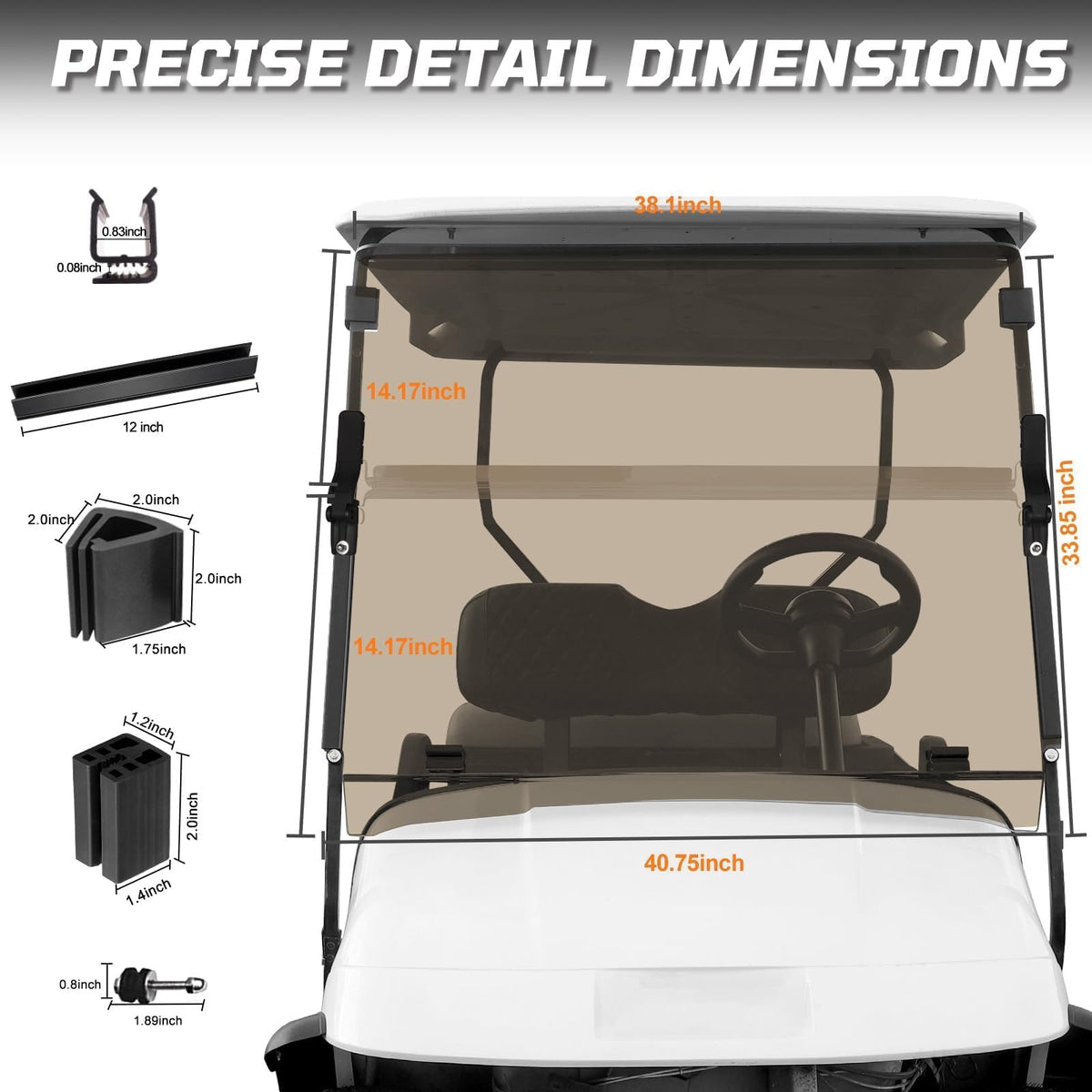 iLSKW tool-free install for EZGO TXT windshield