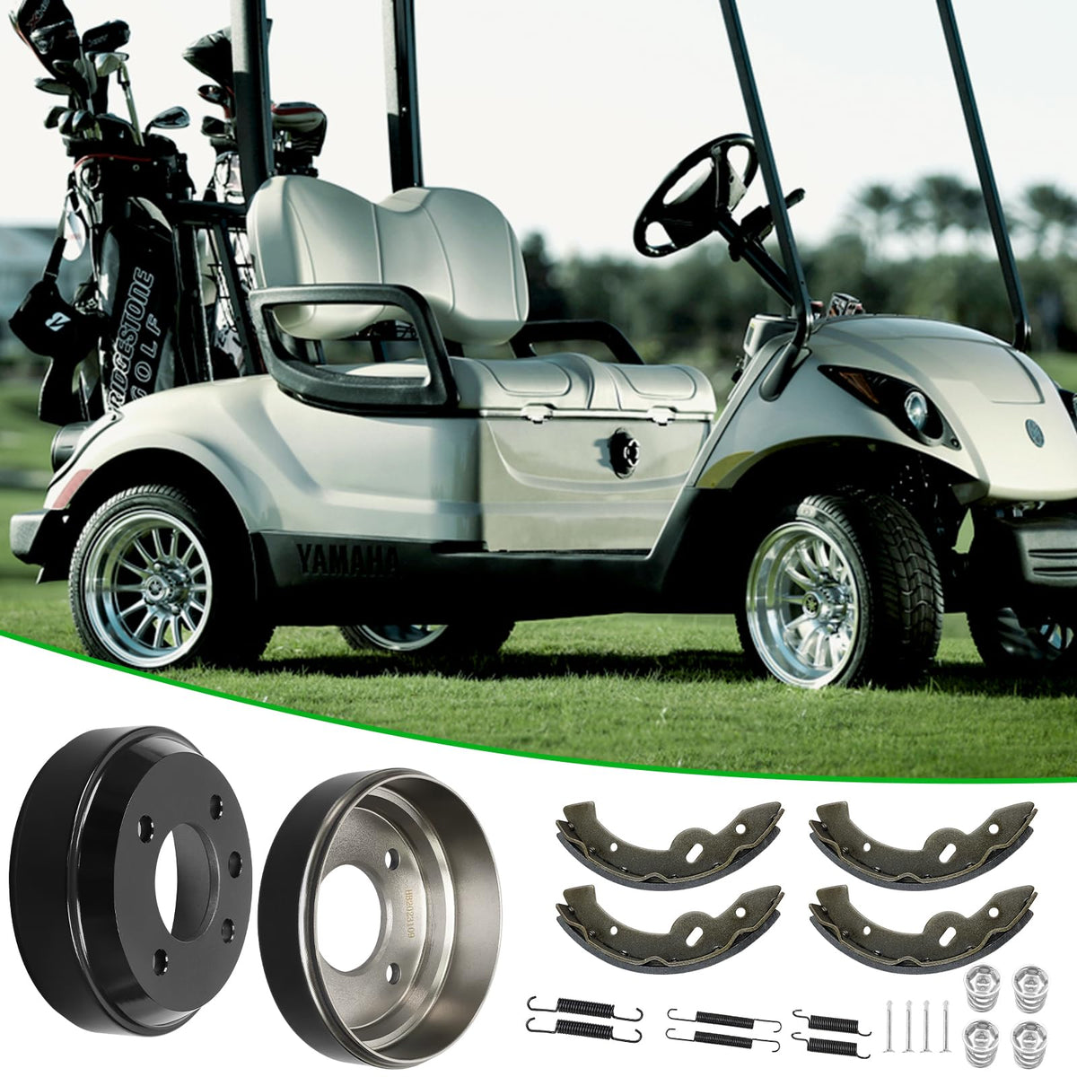 iLSKW brake kit in use on a golf cart, improved braking potential.
