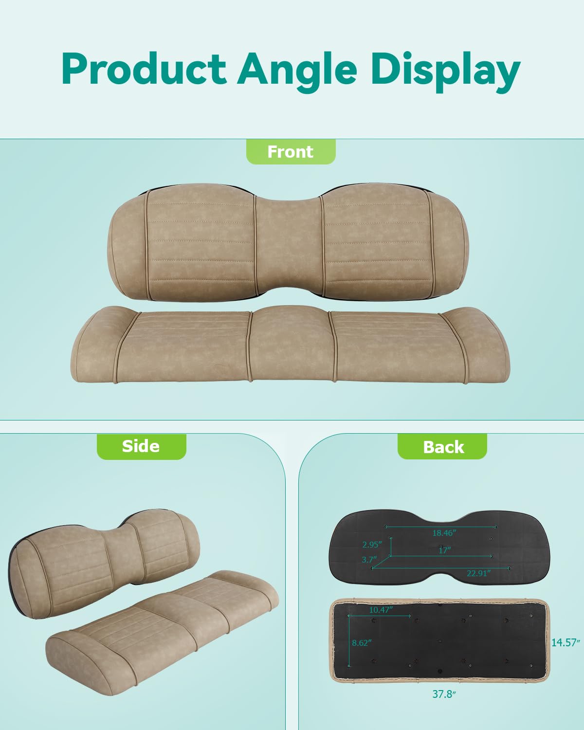 ILVGOLF thickened rear cushion set; durable seat surface for daily golf cart use.