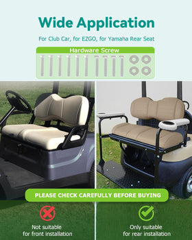 ILVGOLF universal fit; suitable for various rear flip-seat configurations.