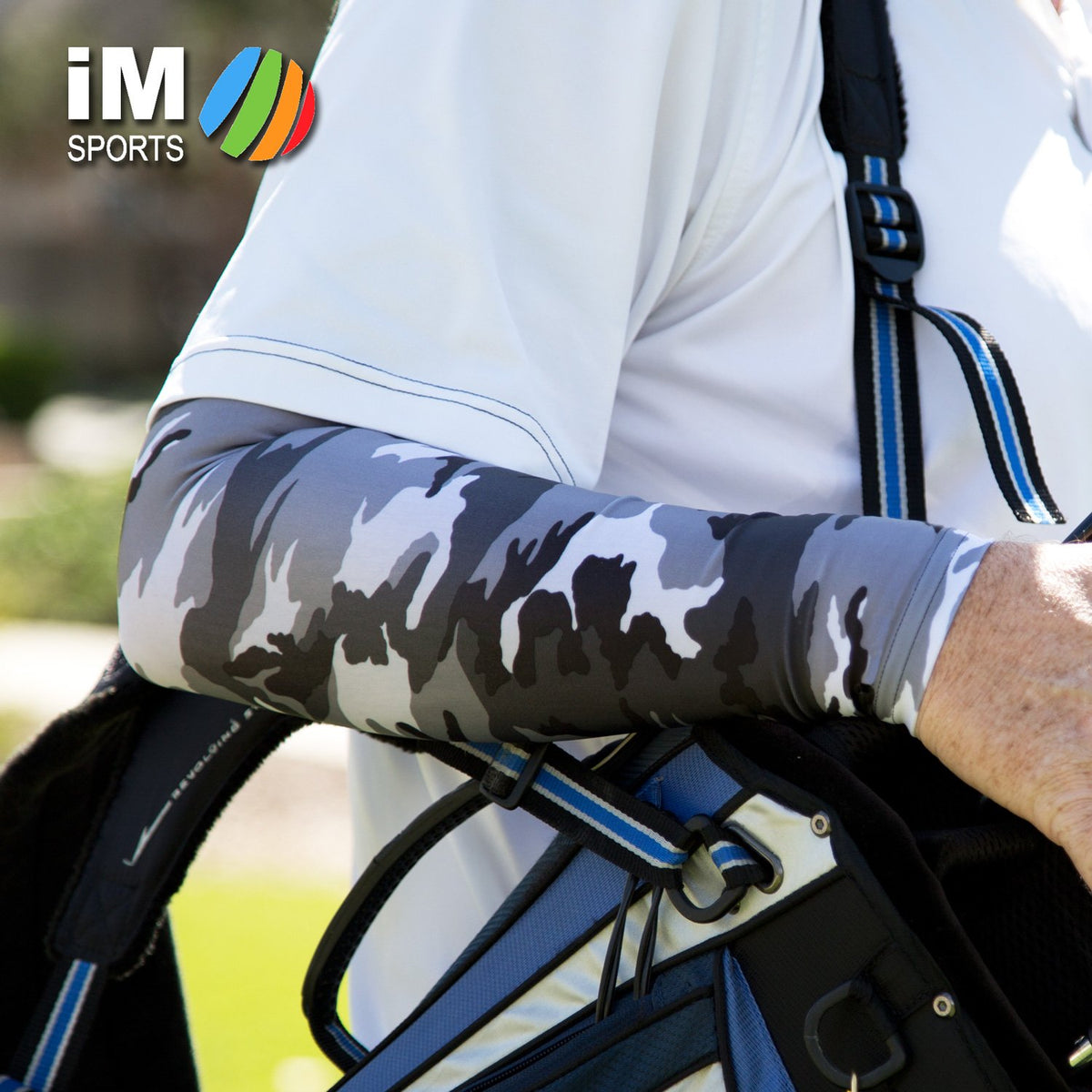 iM Sports Long Driver Sun Sleeves mild compression detail for comfort.