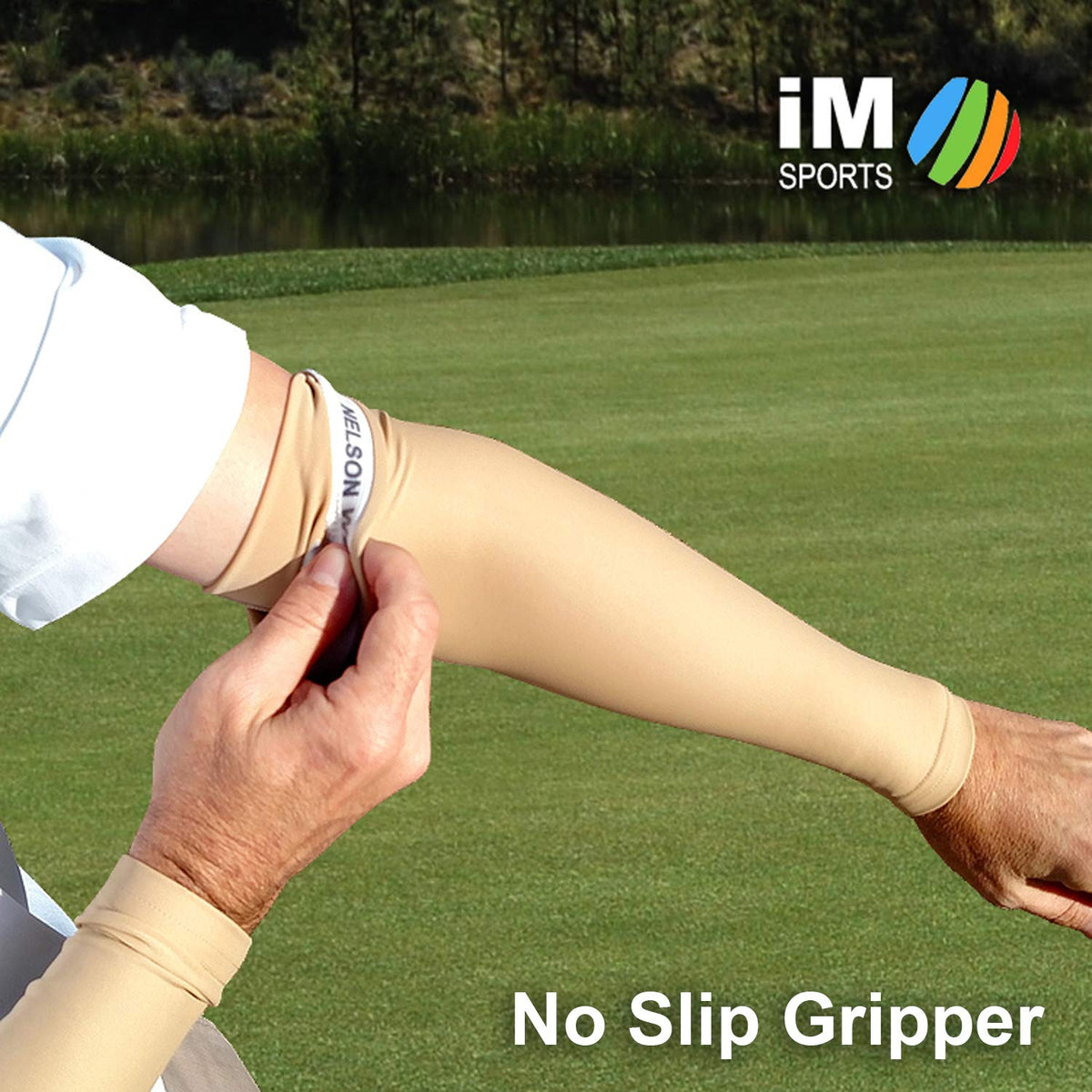 iM Sports Long Driver Sun Sleeves elastic gripper detail keeps sleeves in place.