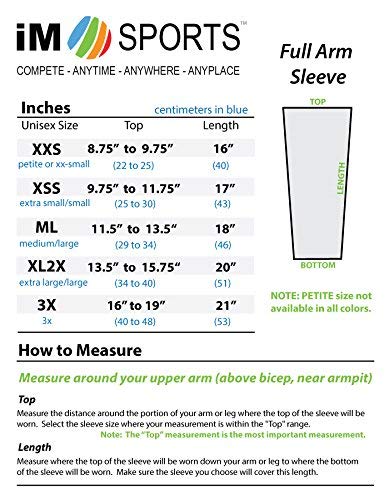iM Sports Long Driver Sun Sleeves red XXX-Large, packaging shows USA-made quality and durability.