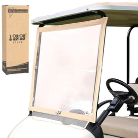 10L0L EZGO RXV foldable windshield closed for compact storage
