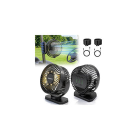 SOQSYS 2-Pack Magnetic Golf Cart Fan – 12000mAh, 3-Speed, USB-C, LED Light